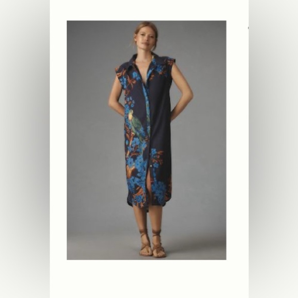 The Lilian Cap sleeve button front midi dress